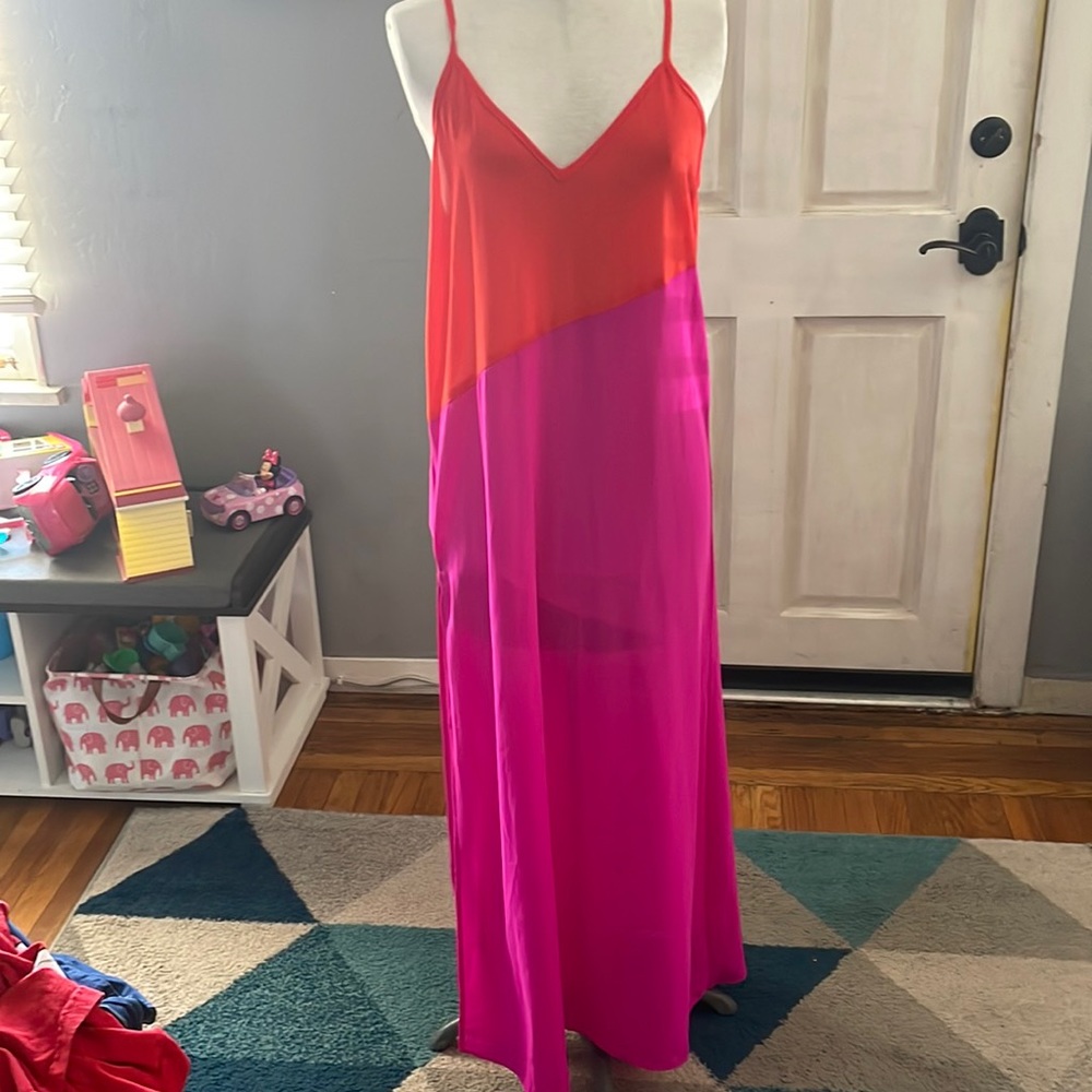 Lulu’s Red & Magenta Cover-up Dress. Size S